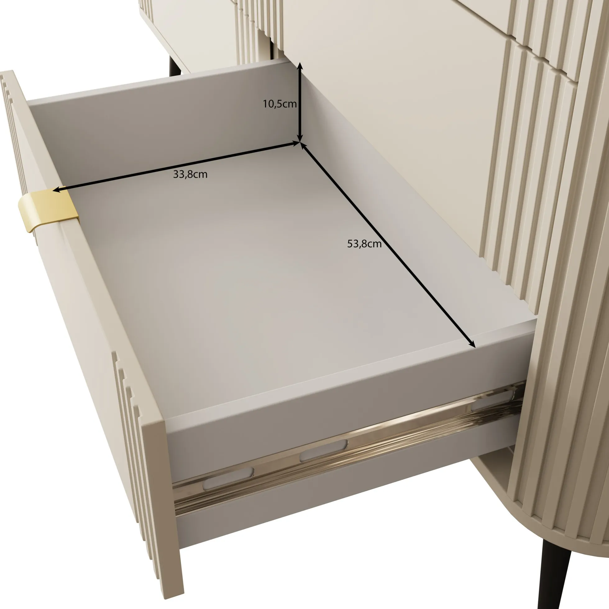 Oahu - Ladekast 6 lades - Beige - 138x40x80 cm