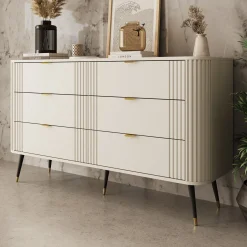 Oahu - Ladekast 6 lades - Beige - 138x40x80 cm