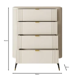 Oahu - Ladekast met 4 lades - Beige - 78x40x99 cm
