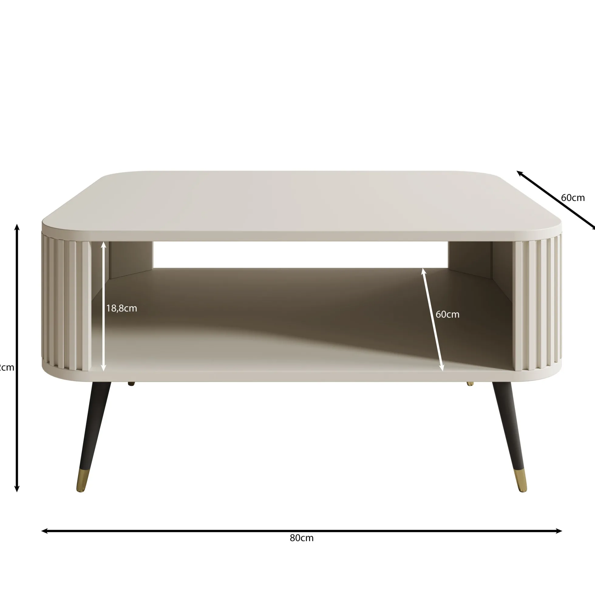 Oahu - Salontafel - Beige - 80x60x42 cm