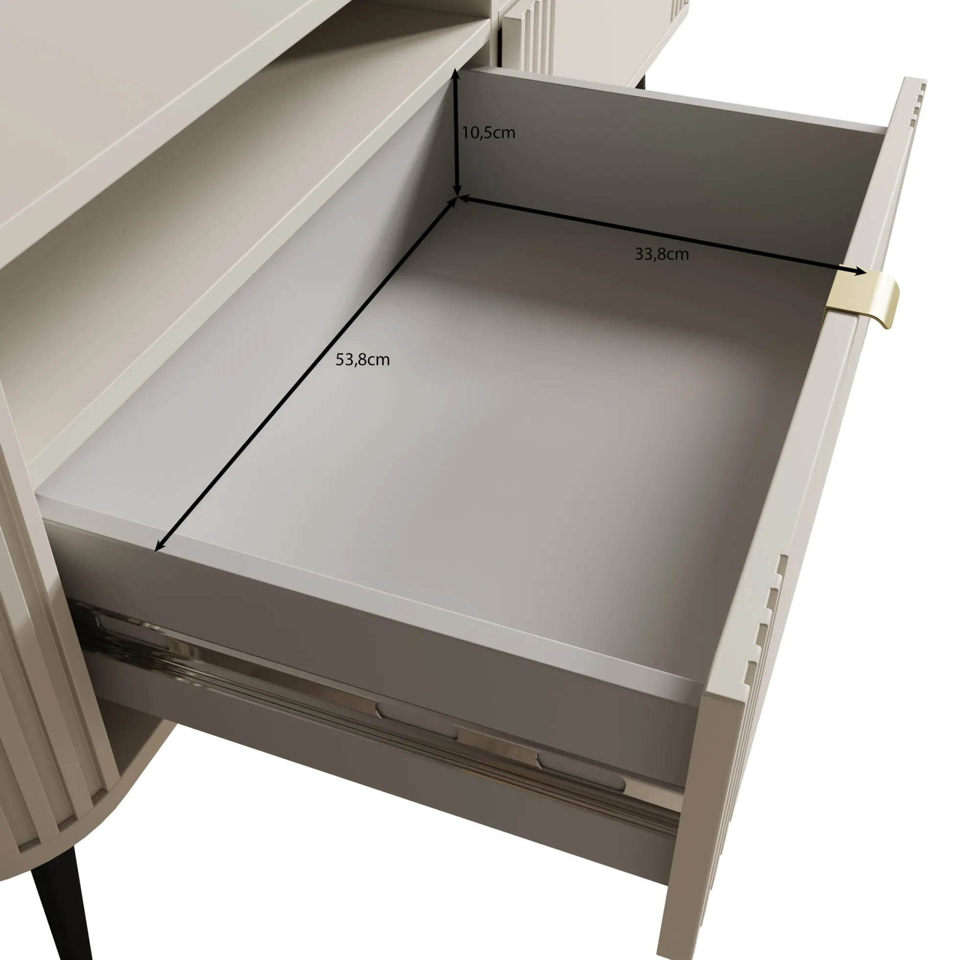 Oahu - TV-Meubel - Beige - 138x40x53 cm