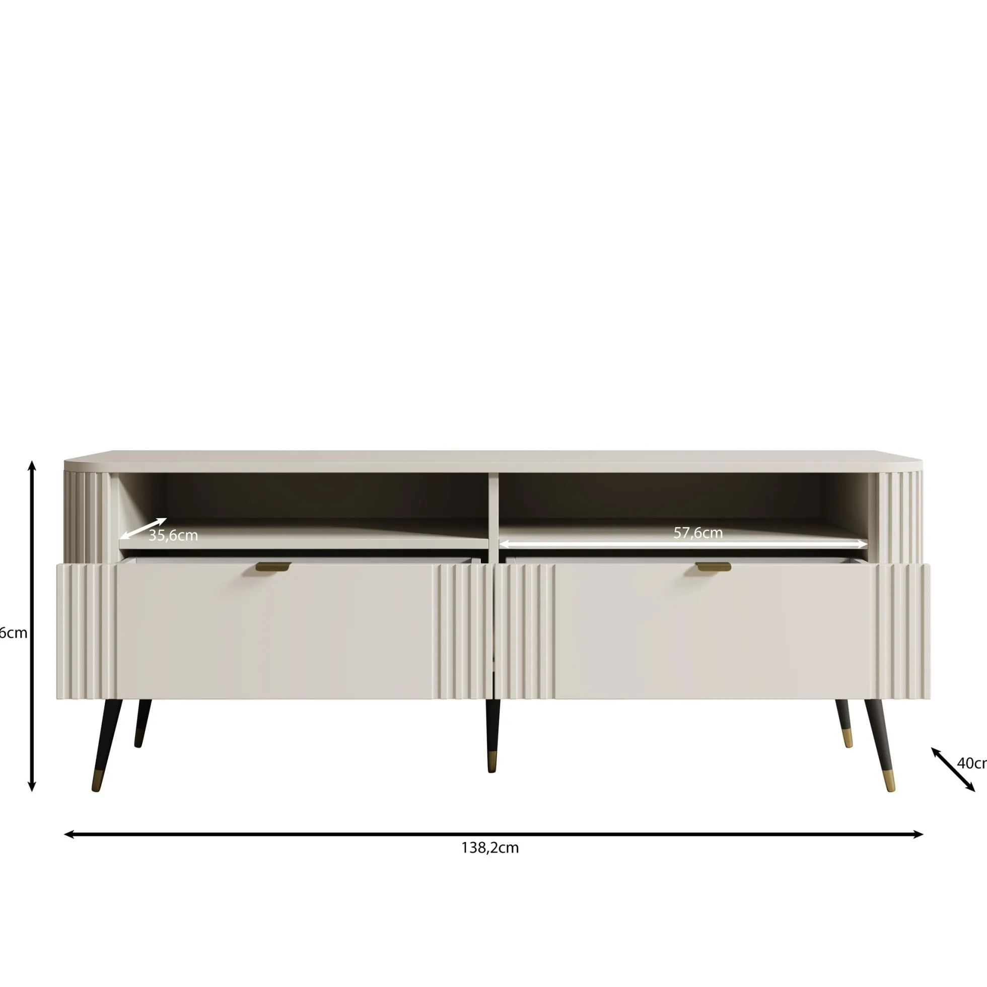 Oahu - TV-Meubel - Beige - 138x40x53 cm