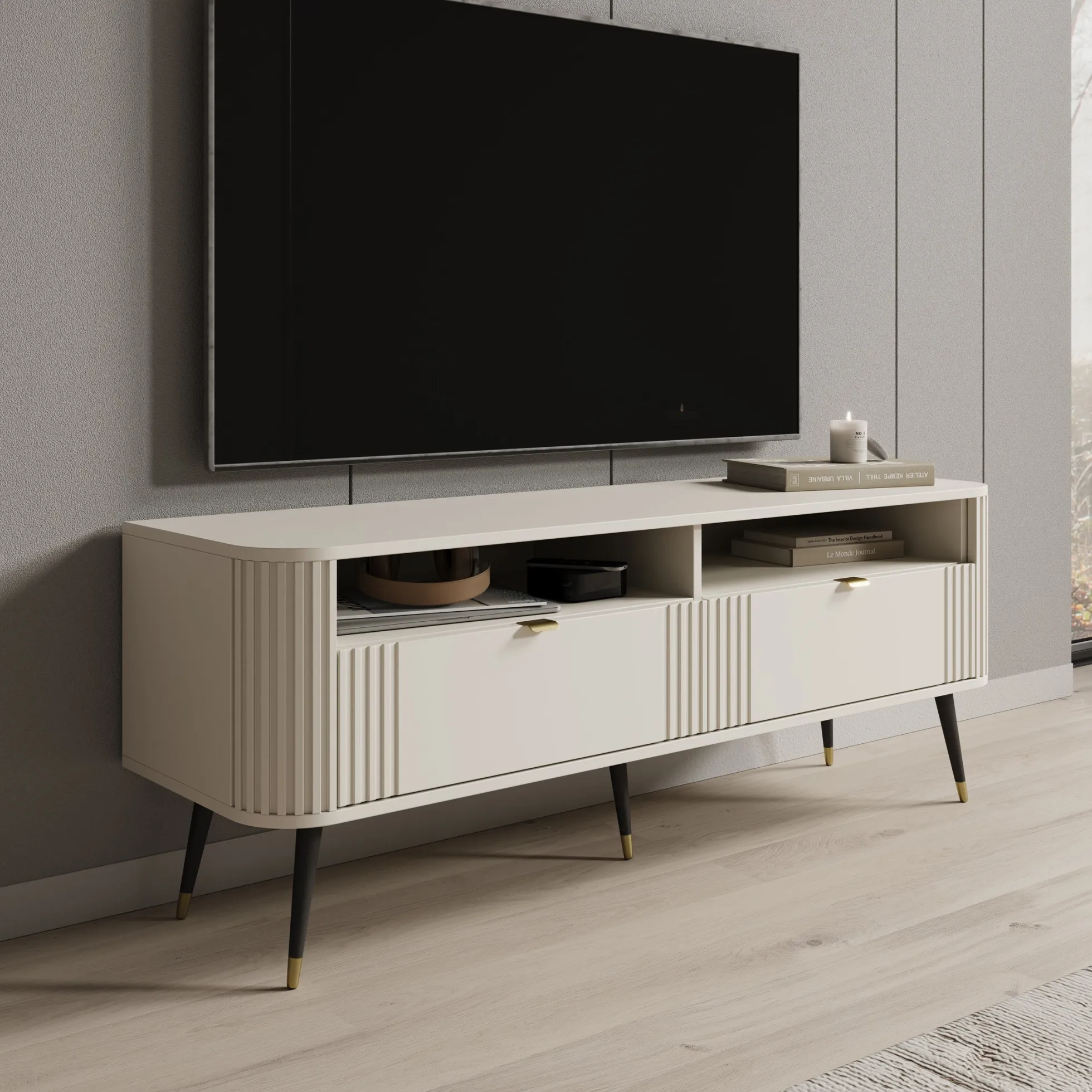 Oahu - TV-Meubel - Beige - 138x40x53 cm