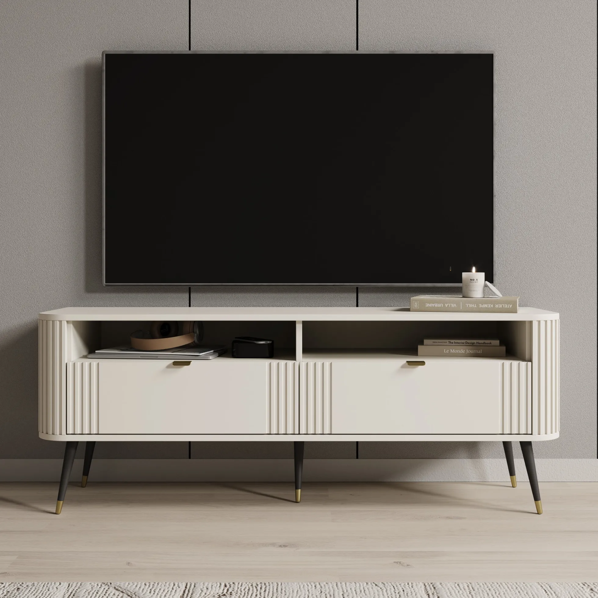 Oahu - TV-Meubel - Beige - 138x40x53 cm