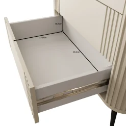 Oahu - Vitrinekast - Beige - 78x40x192 cm