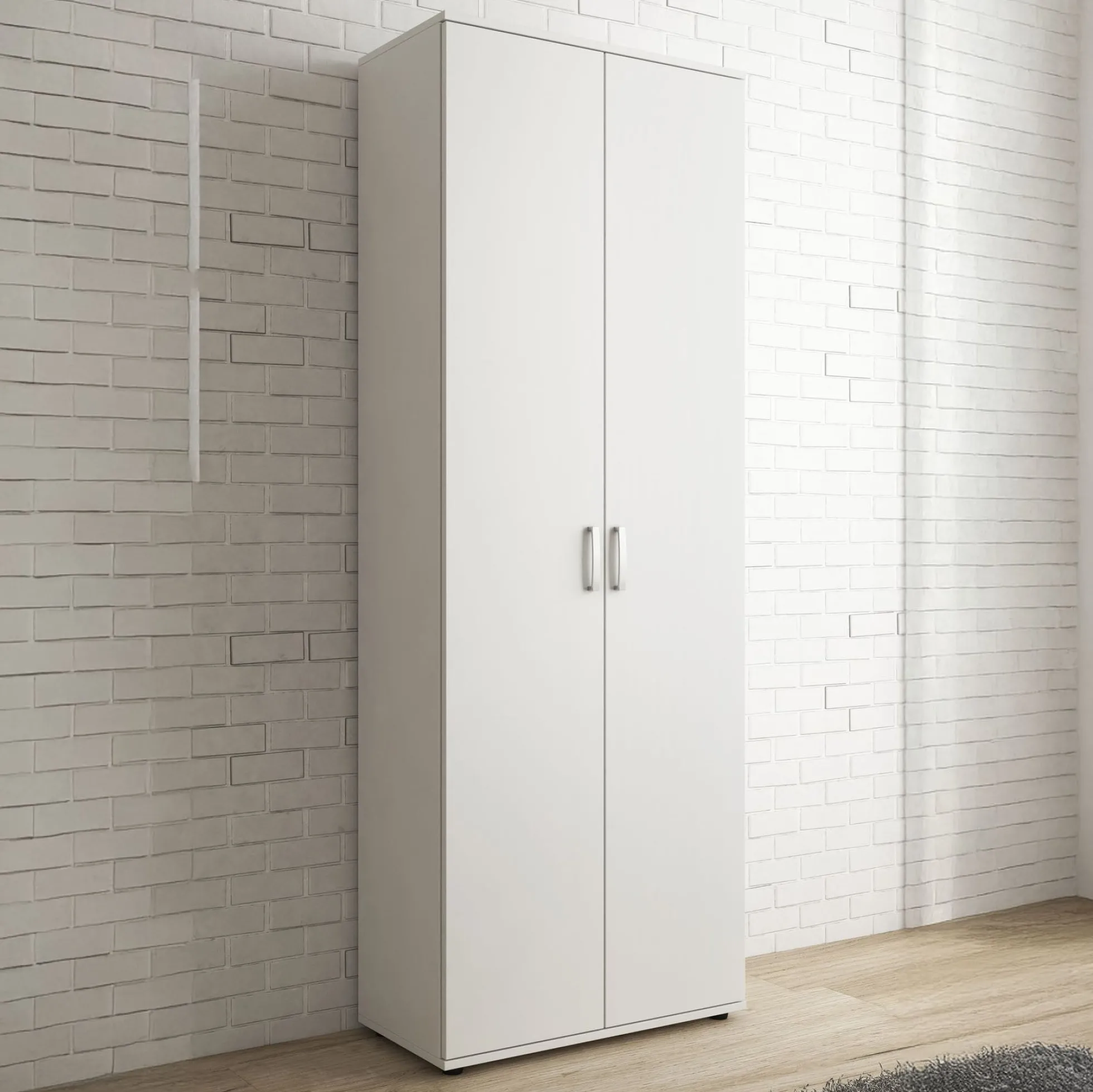 Odette - Schoenenkast - Wit - 70x34x189 cm