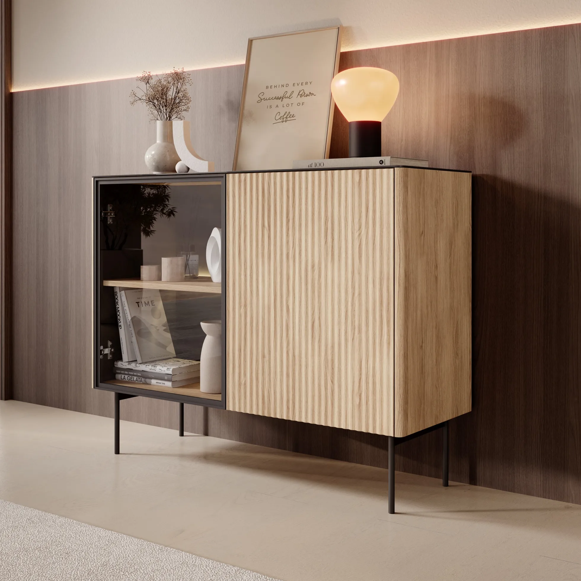 Okari - Dressoir - Eikenpatroon - 107x39x84 cm