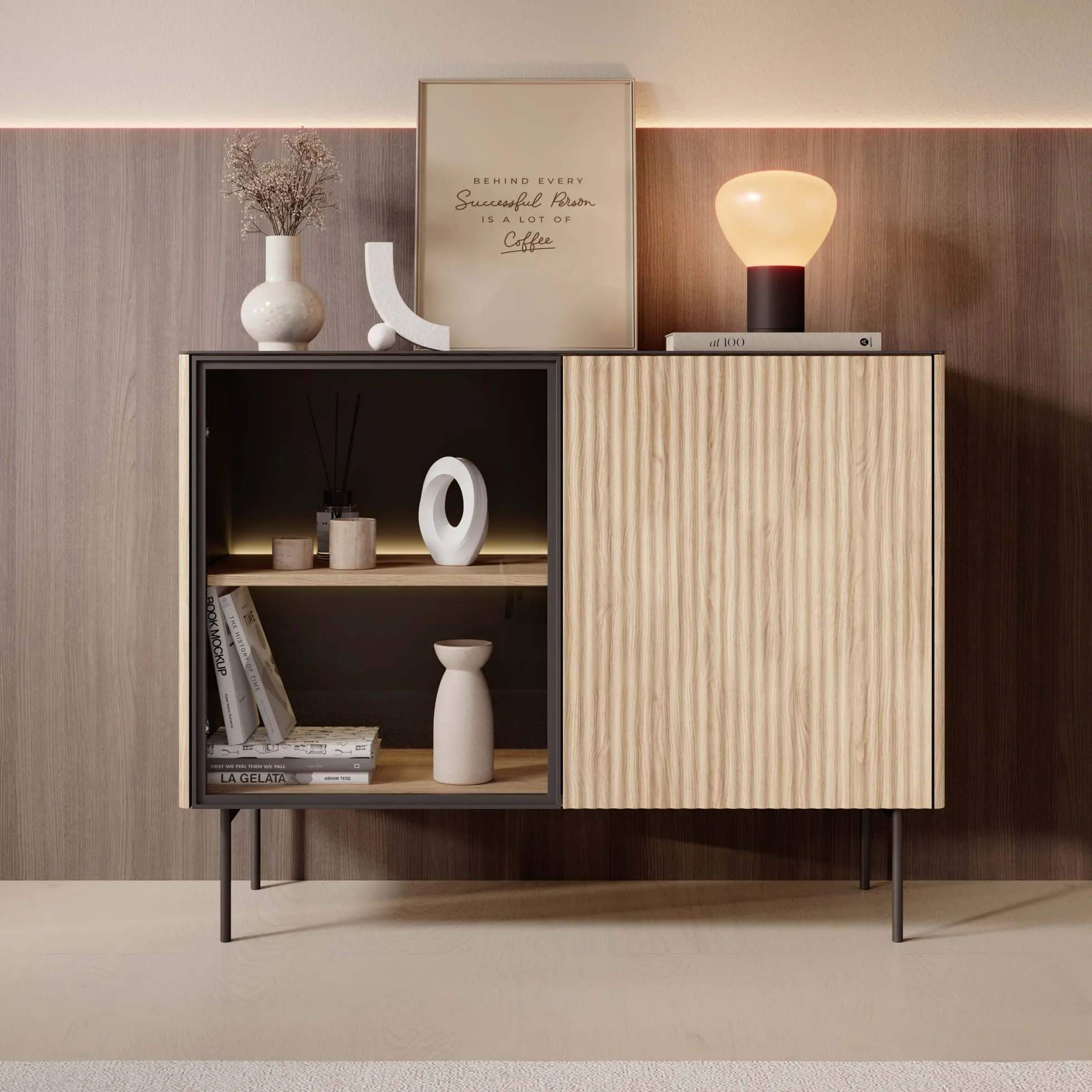Okari - Dressoir - Eikenpatroon - 107x39x84 cm