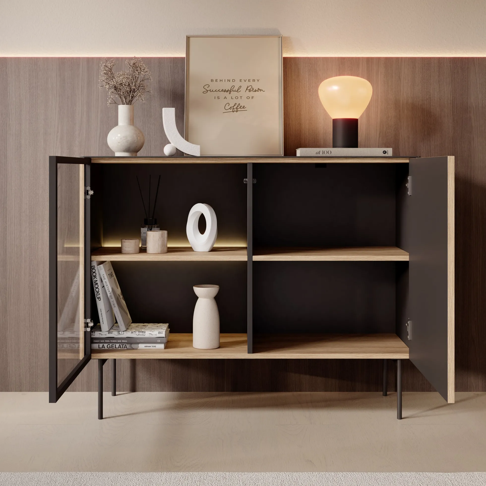 Okari - Dressoir - Eikenpatroon - 107x39x84 cm