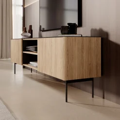 Okari - TV-Meubel - Eikenpatroon - 180x39x57 cm