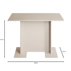 Oliver - Eetkamertafel - Wit - 108x67x76 cm