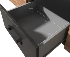 Olivia - Dressoir - Zwart/eiken - 192x43x79 cm