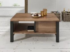 Olivia - Salontafel met lade - Zwart/eiken