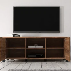Olivia - TV-Meubel met 2 deuren - Eiken/zwart - 147 cm