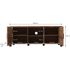 Olivia - TV-Meubel met 2 deuren - Eiken/zwart - 147 cm