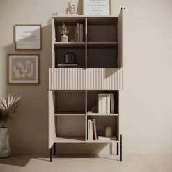 Oriya - Boekenkast - Beige - 70x40x150 cm
