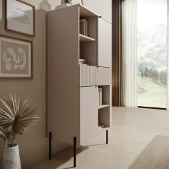 Oriya - Boekenkast - Beige - 70x40x150 cm