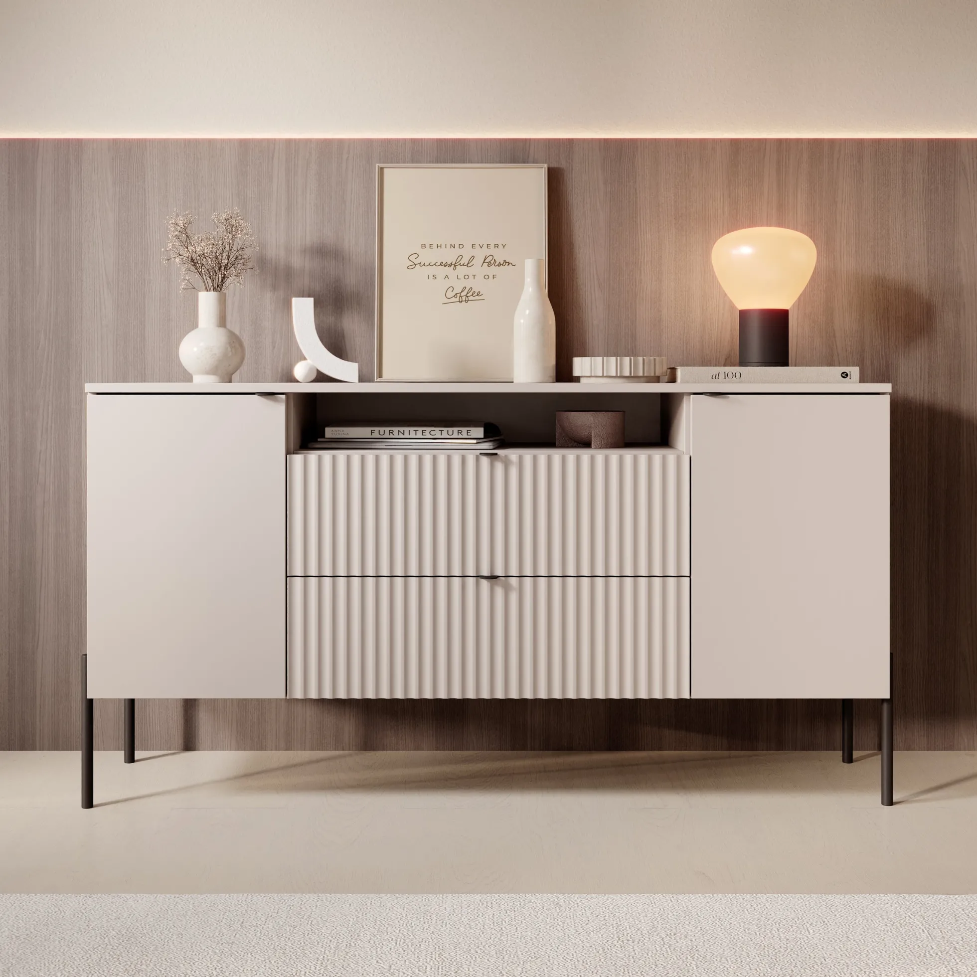 Oriya - Dressoir - Beige - 140x40x75 cm
