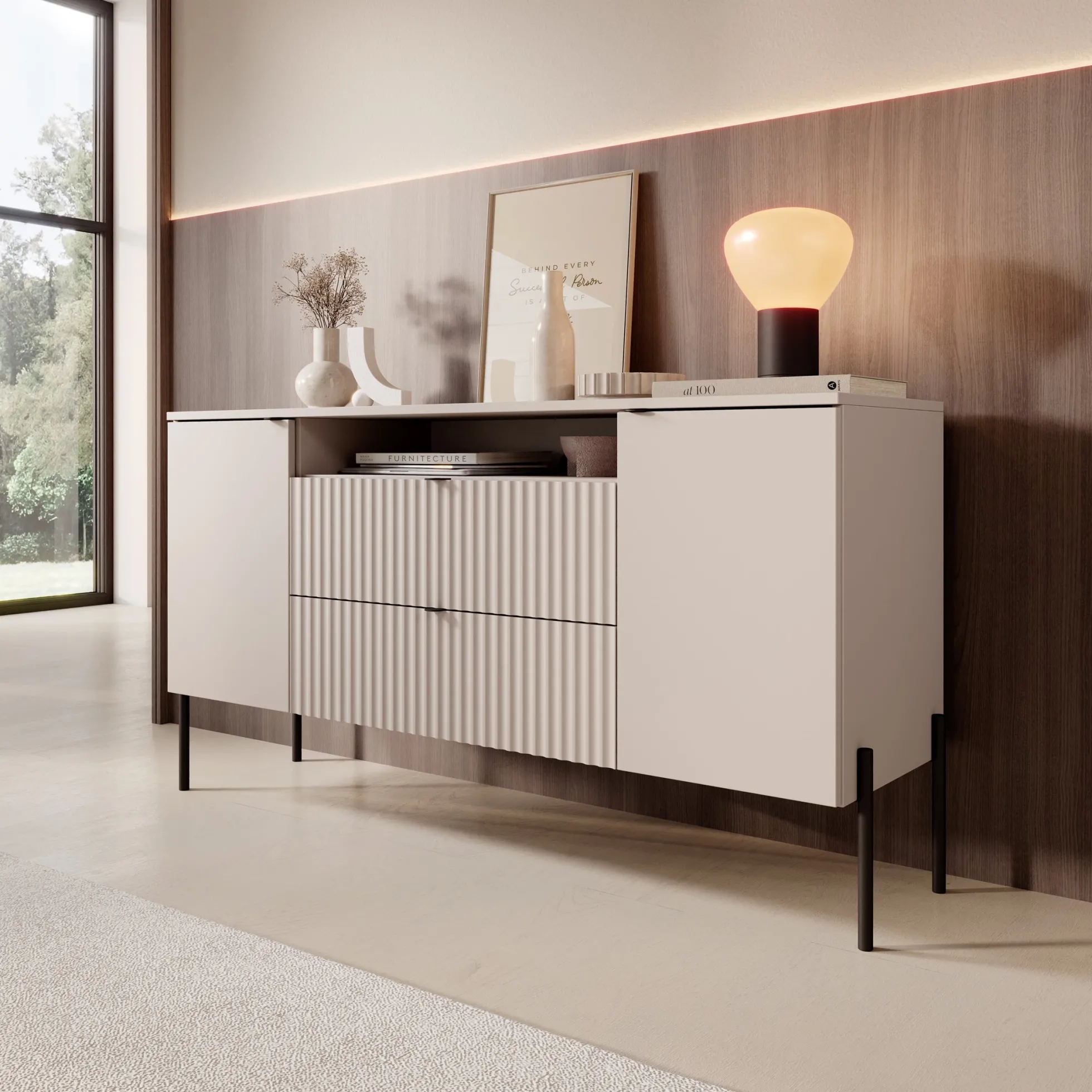 Oriya - Dressoir - Beige - 140x40x75 cm