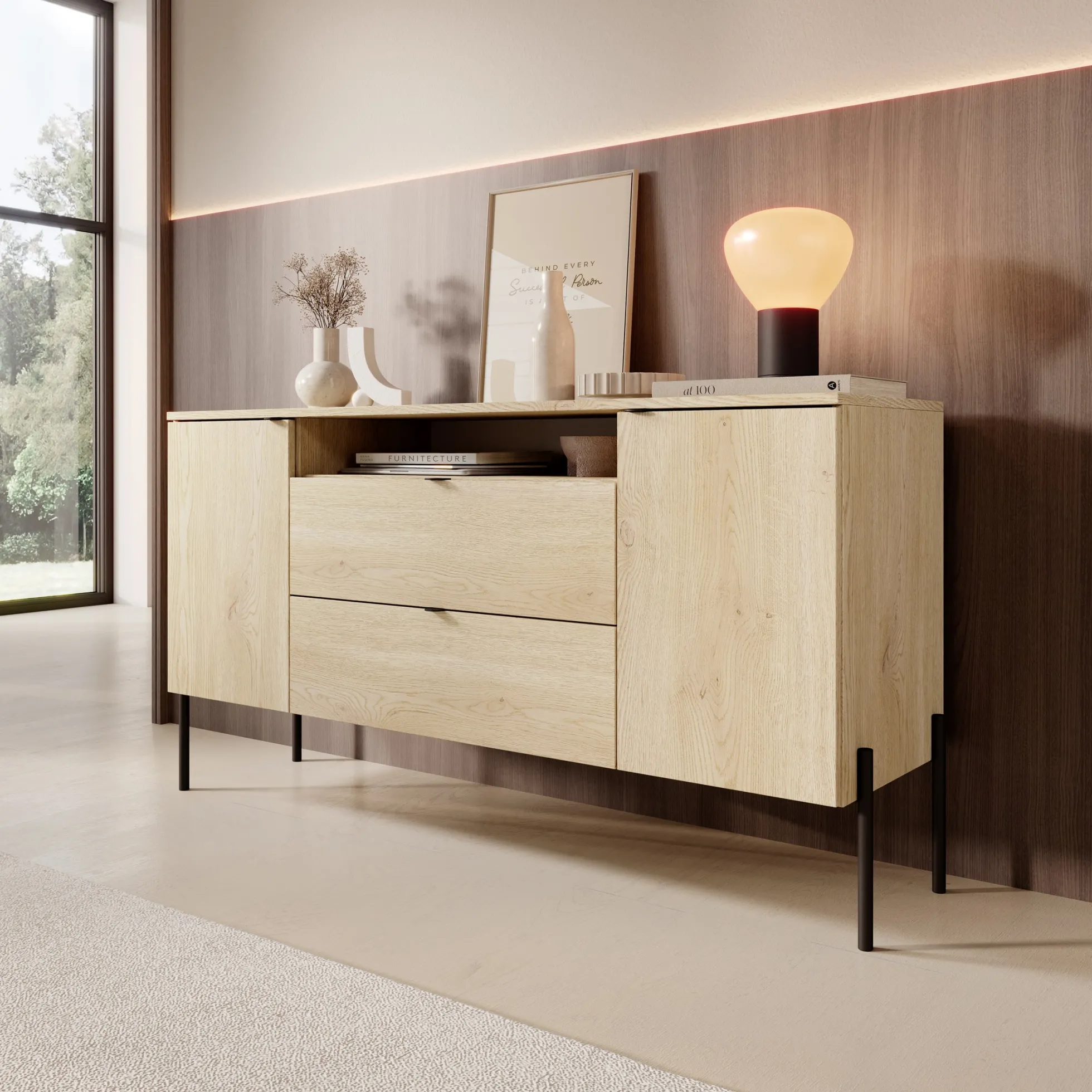 Oriya - Dressoir - Eikenpatroon - 140x40x75 cm