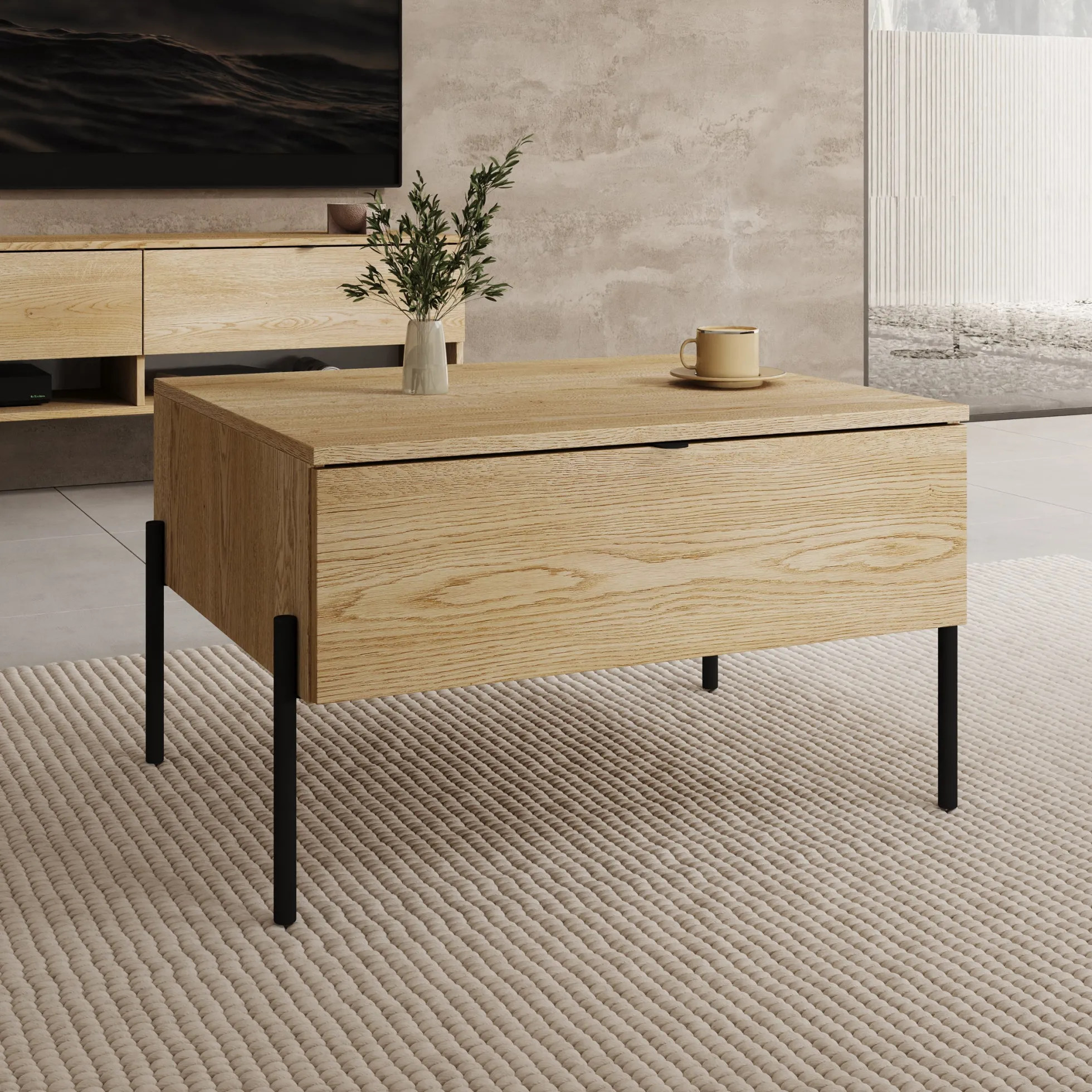 Oriya - Salontafel - Eikenpatroon - 70x60x43 cm