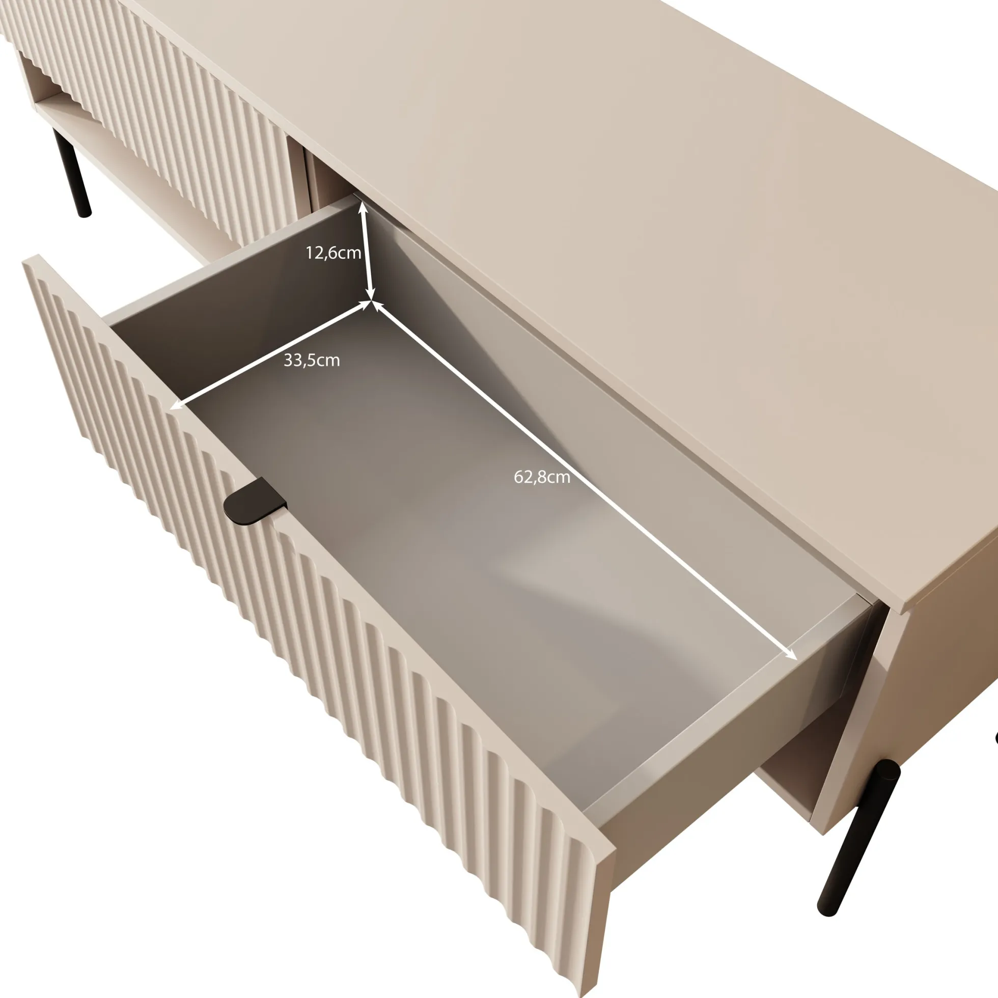 Oriya - TV-Meubel - Beige - 140x40x55 cm