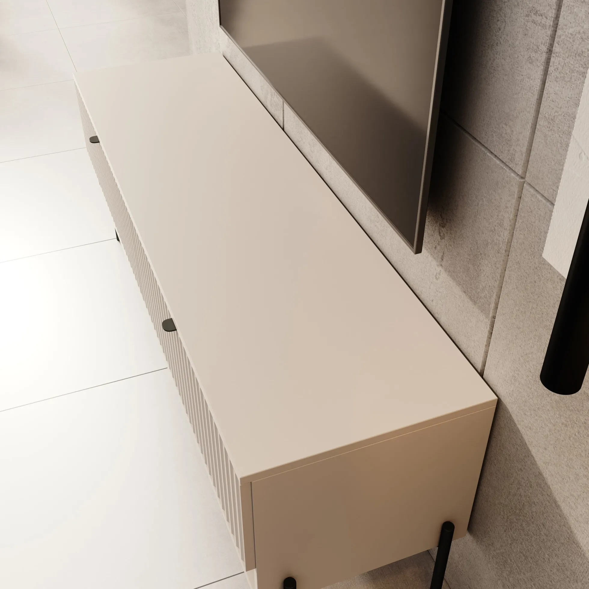 Oriya - TV-Meubel - Beige - 140x40x55 cm