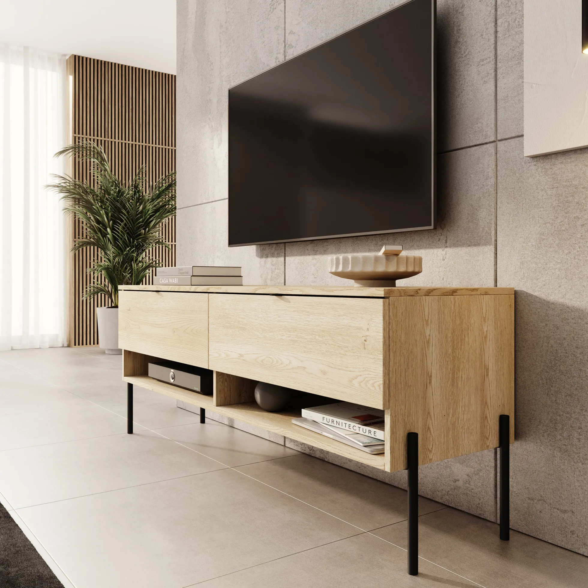 Oriya - TV-Meubel - Eikenpatroon - 140x40x55 cm