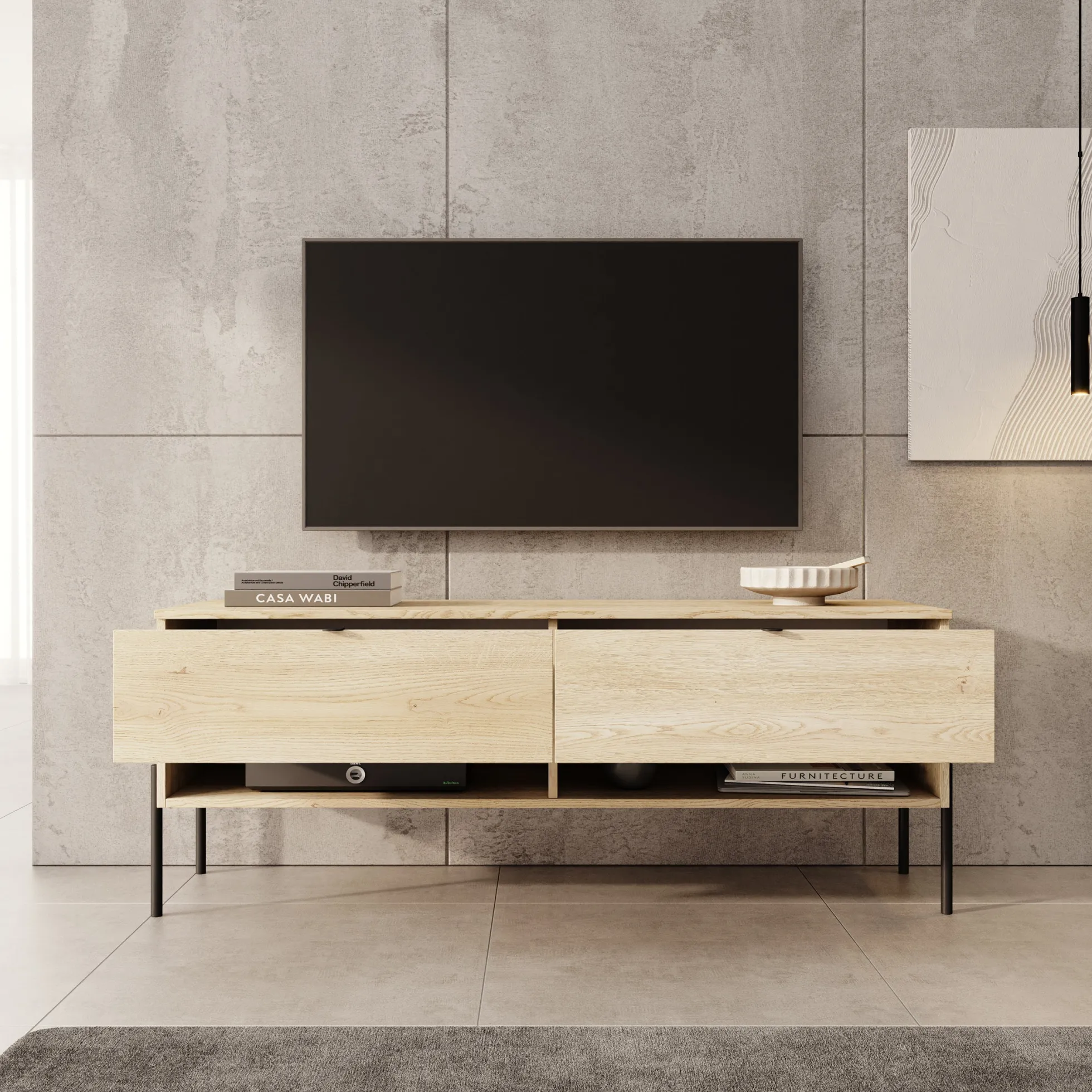 Oriya - TV-Meubel - Eikenpatroon - 140x40x55 cm