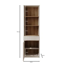 Orlano - Boekenkast - Beige - 61x42x197 cm