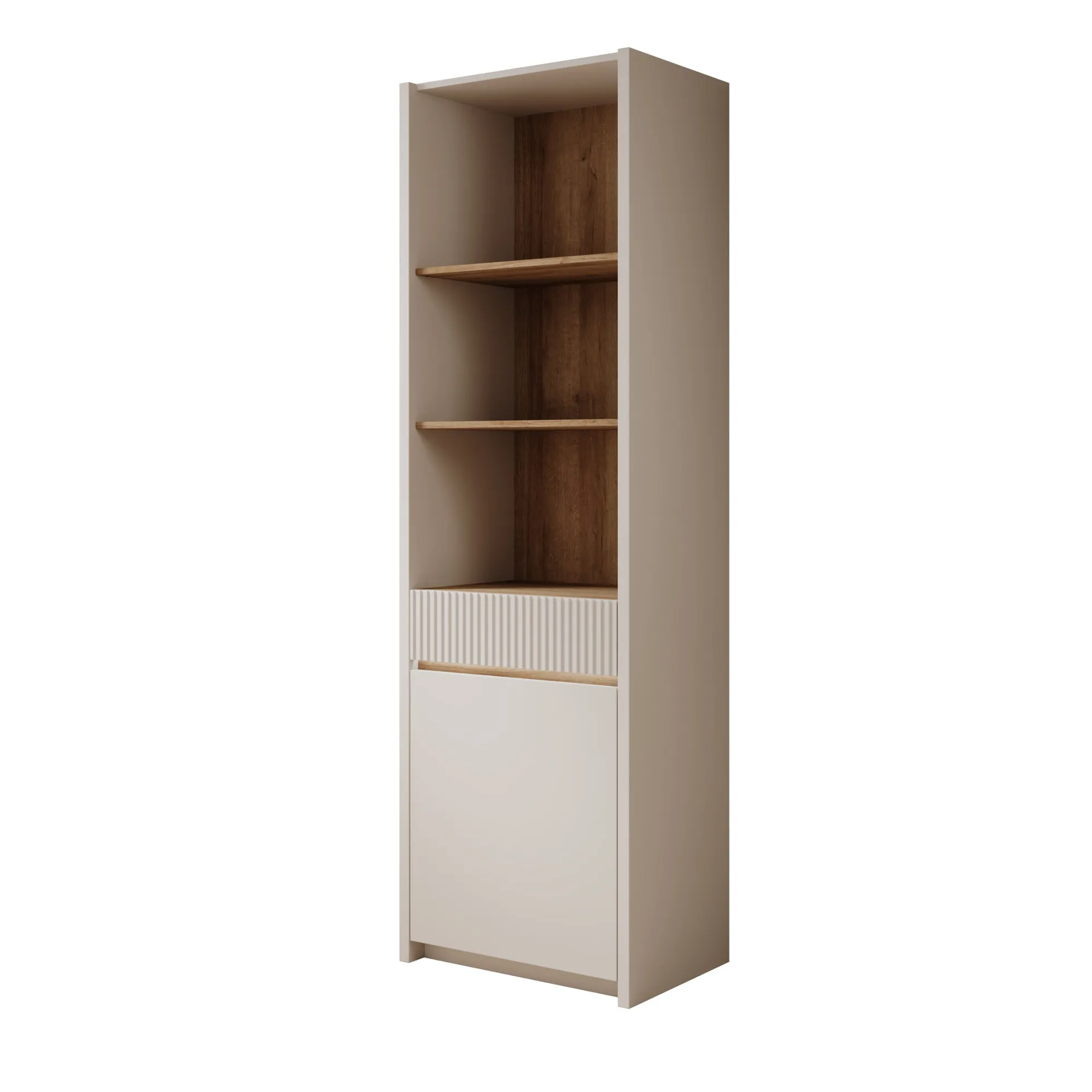 Orlano - Boekenkast - Beige - 61x42x197 cm