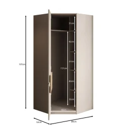 Orlano - Kledingkast hoek - Beige - 89x89x197 cm