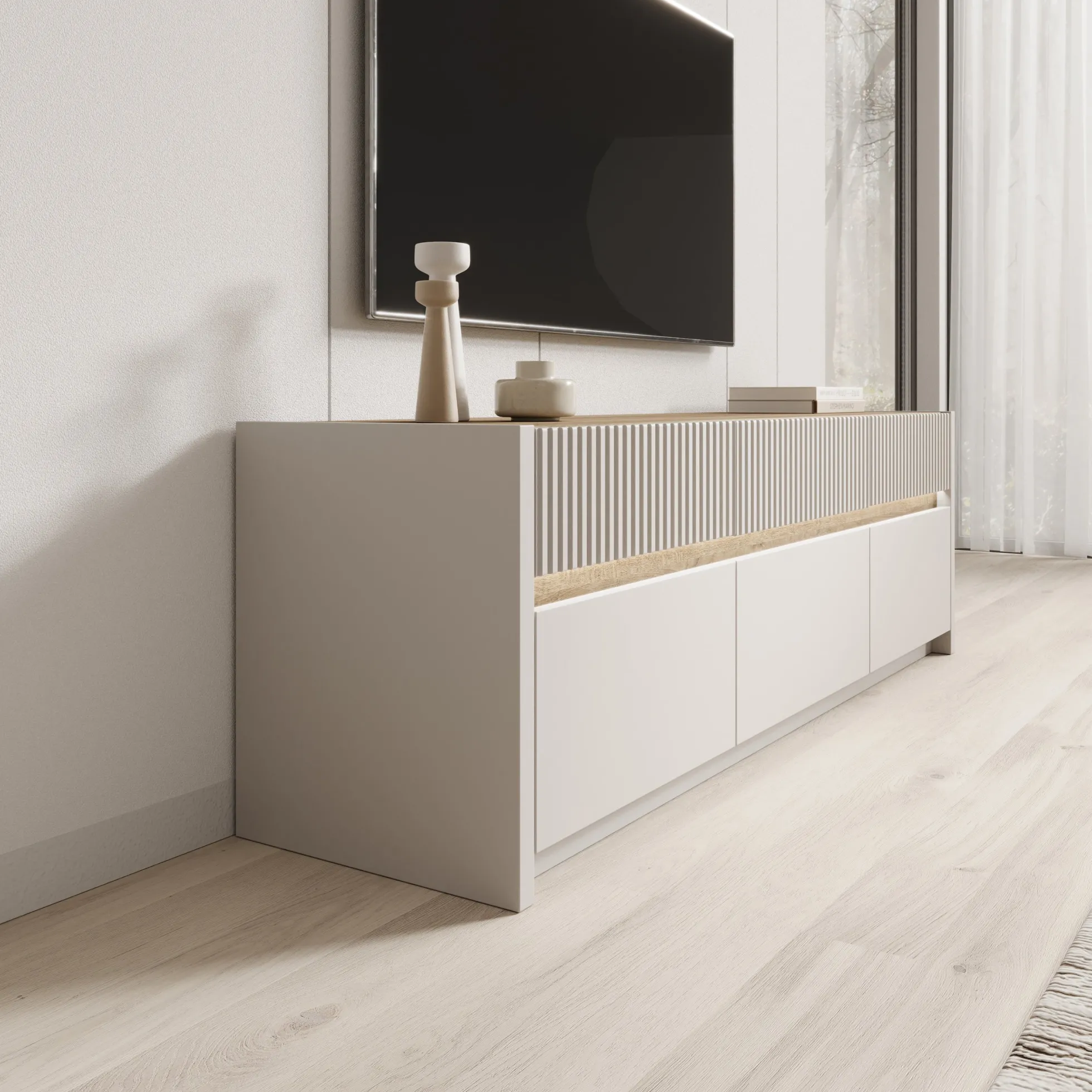 Orlano - TV-Meubel - Beige - 160x42x51 cm