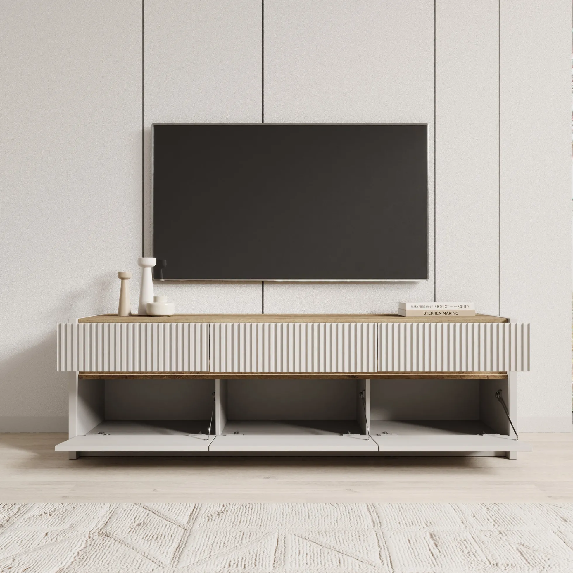 Orlano - TV-Meubel - Beige - 160x42x51 cm