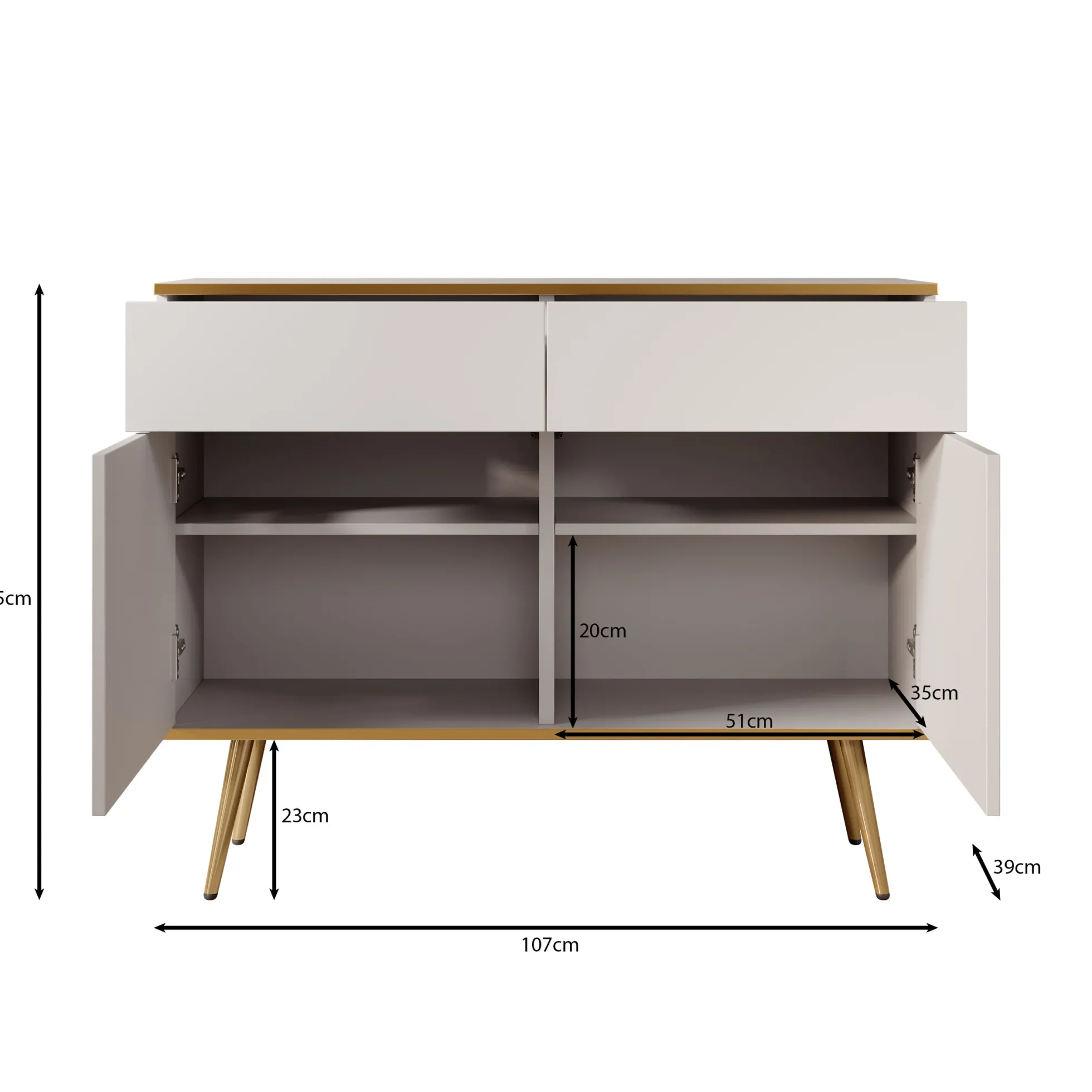 Orleans - Dressoir - Beige - 107x39x85 cm
