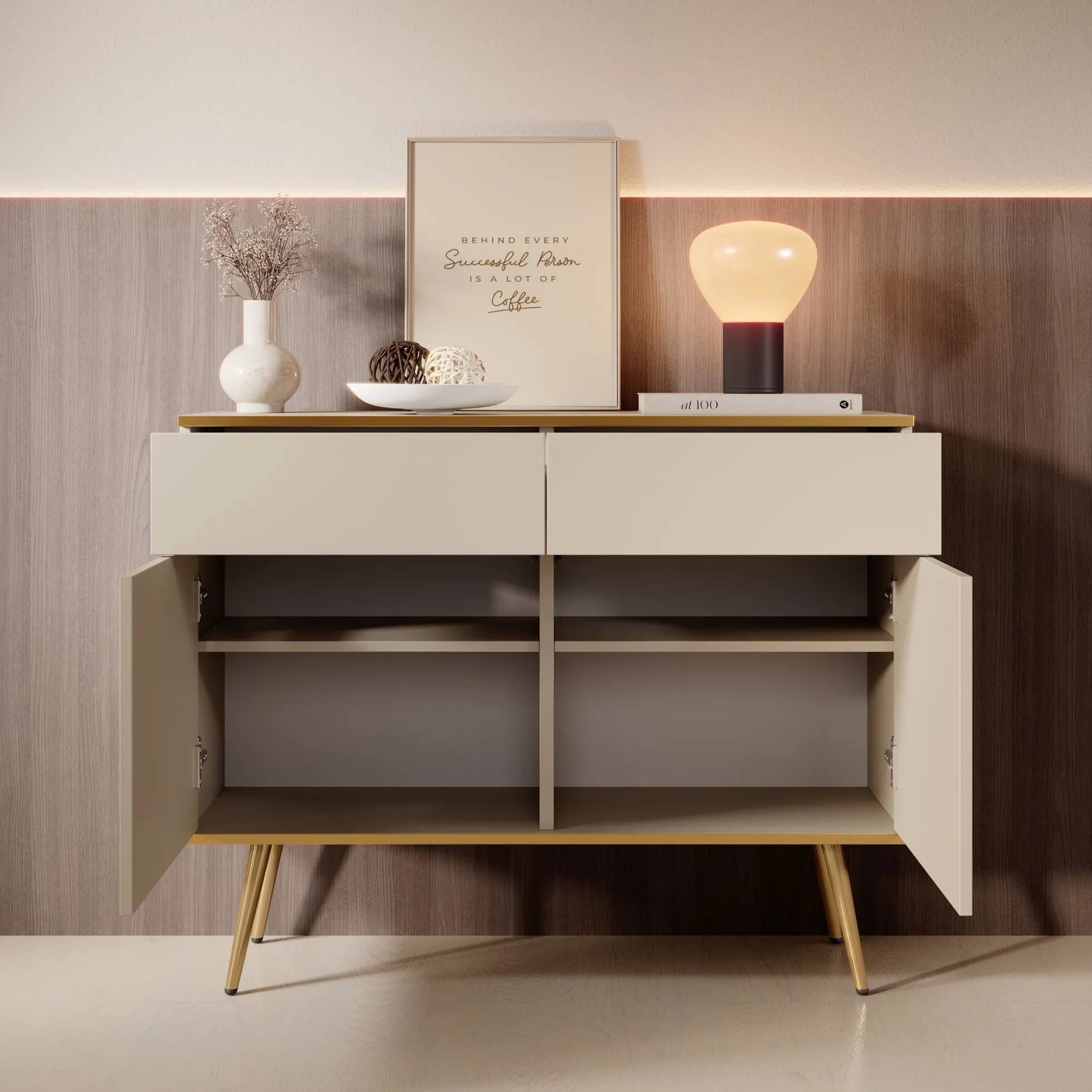 Orleans - Dressoir - Beige - 107x39x85 cm