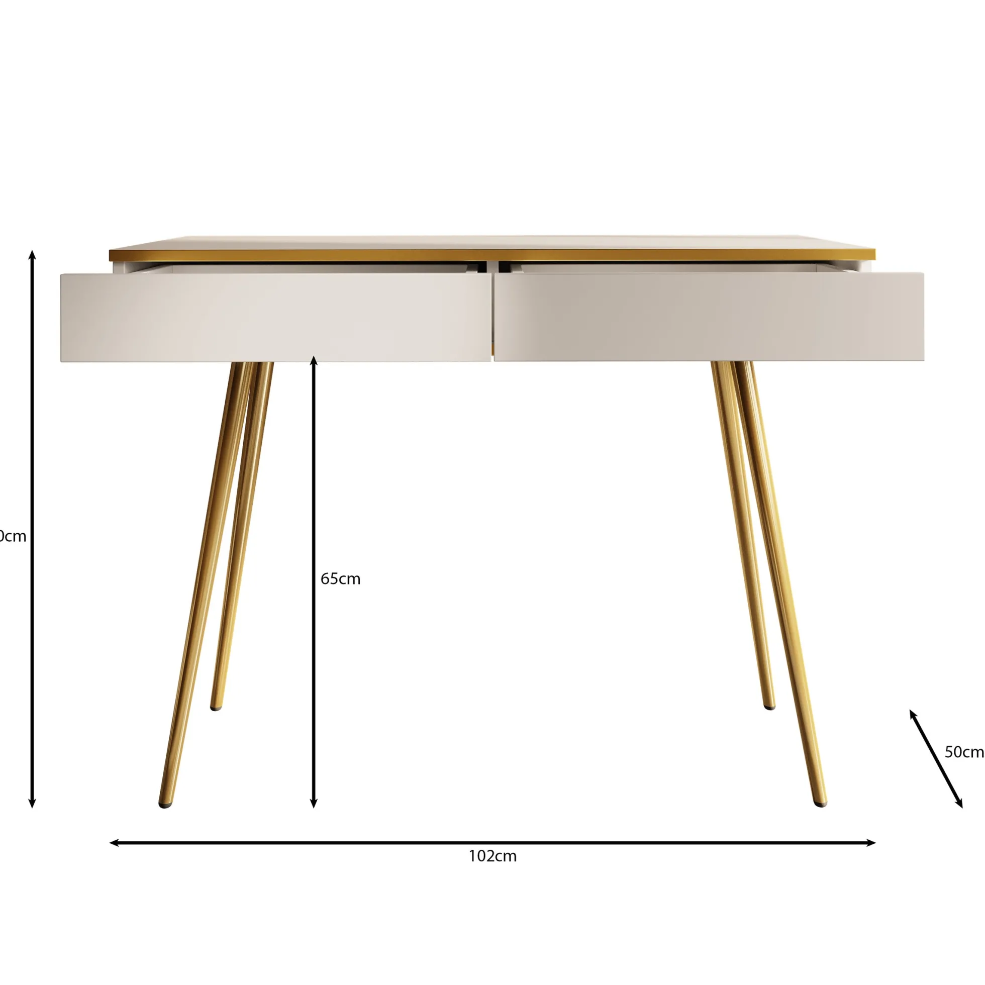 Orleans - Kaptafel - Zwart - 102x50 cm