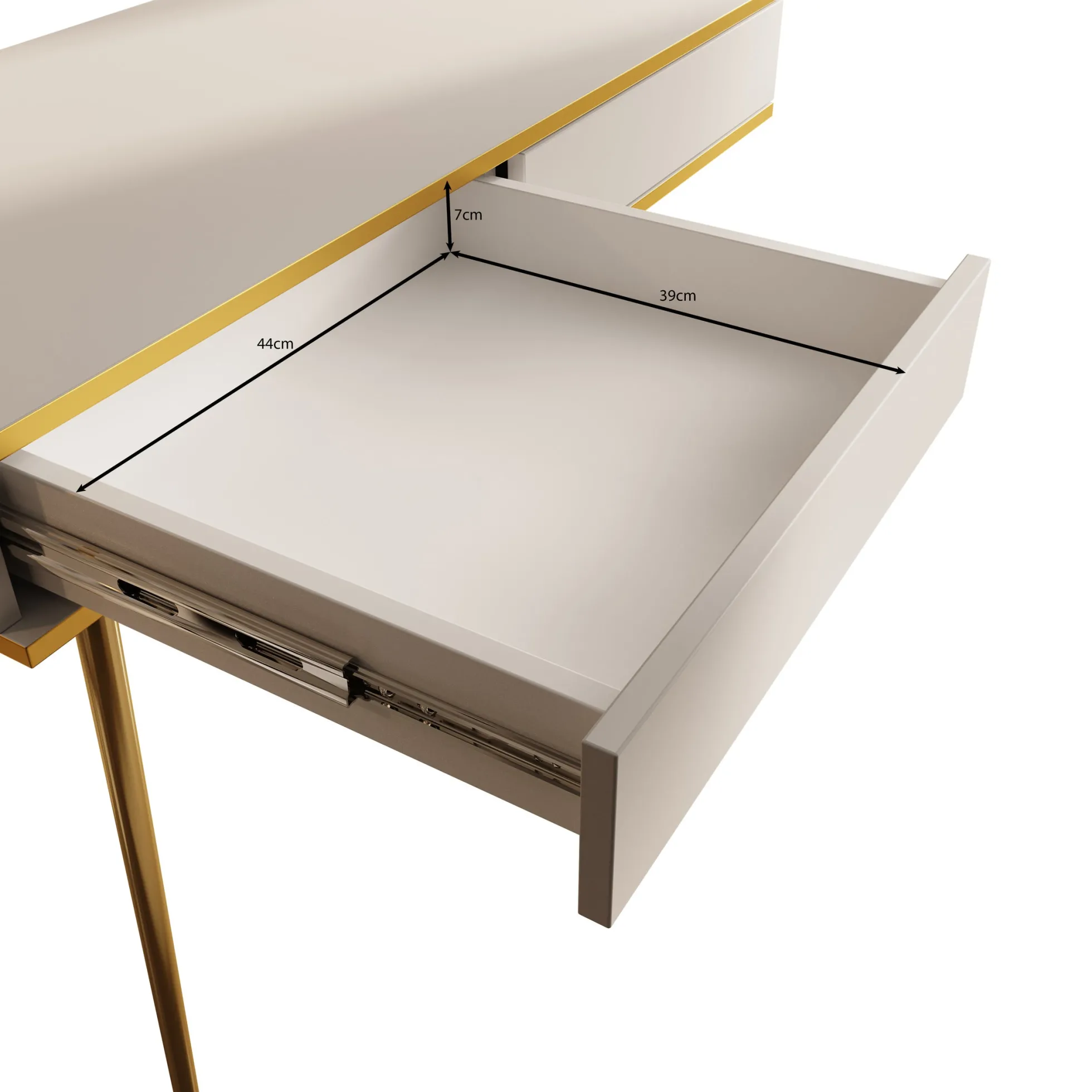 Orleans - Kaptafel - Zwart - 102x50 cm
