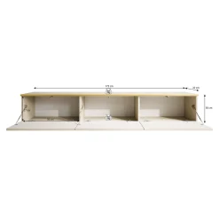 Orleans - TV-Meubel - Zwart marmerlook - 175x32x30 cm