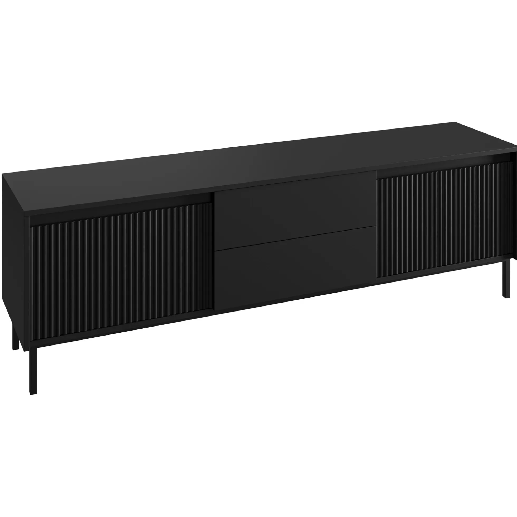 Orvana 2 - TV-Meubel met 2 deuren - Zwart - 174x40x60 cm