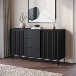 Orvana - Dressoir - Zwart - 153x50x90 cm