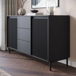 Orvana - Dressoir - Zwart - 153x50x90 cm