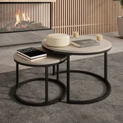 Ovalo - Salontafel set van 2 - Beige