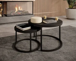 Ovalo - Salontafel set van 2 - Zwart
