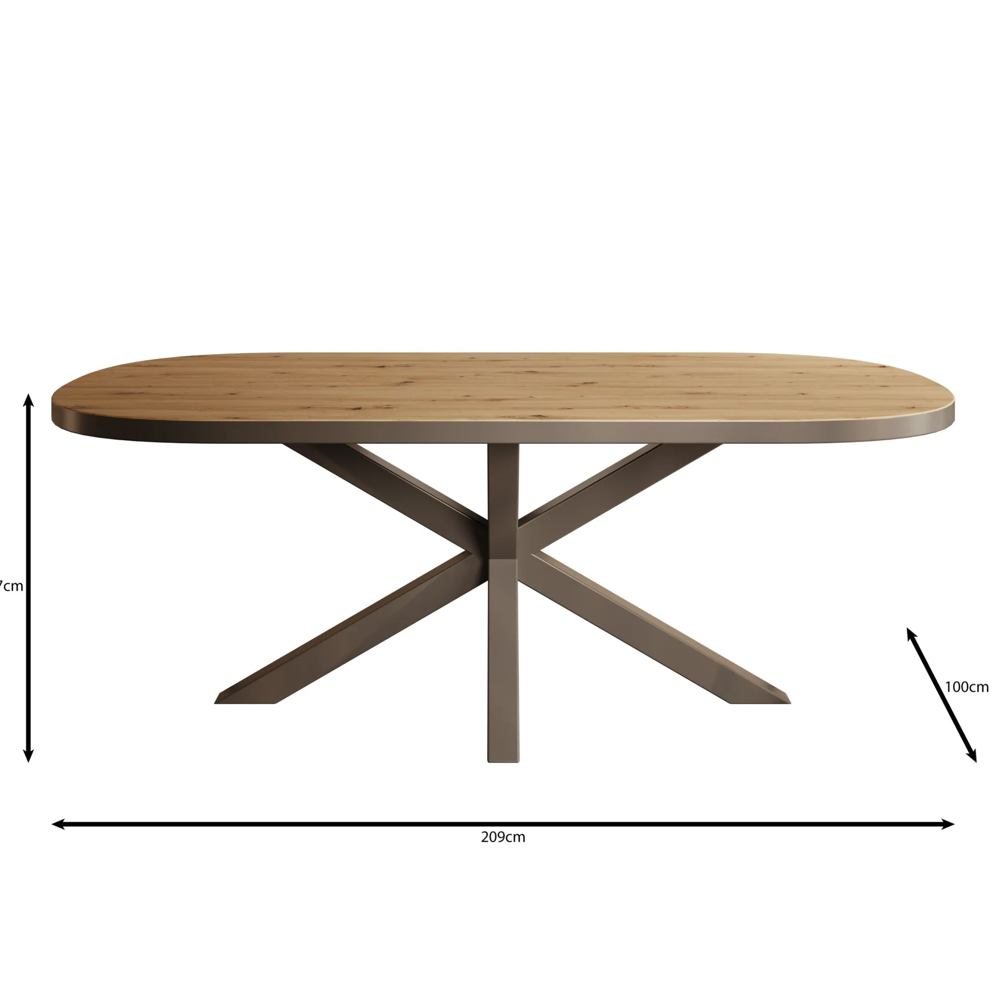 Ovelis - Eetkamertafel - Eikenpatroon - 209x100x77 cm