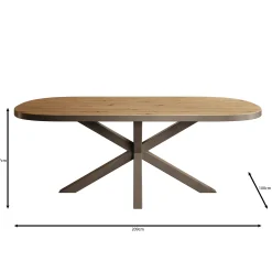 Ovelis - Eetkamertafel - Zwart eiken - 209x100x77 cm
