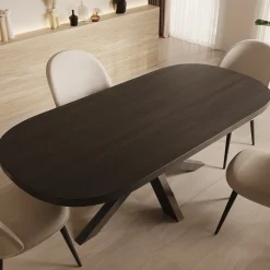 Ovelis - Eetkamertafel - Zwart eiken - 209x100x77 cm