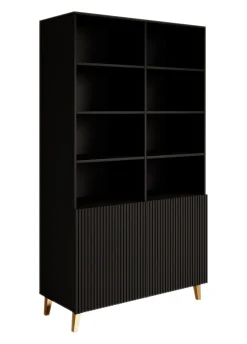 Palamos - Boekenkast - Mat zwart - 100x40x177 cm