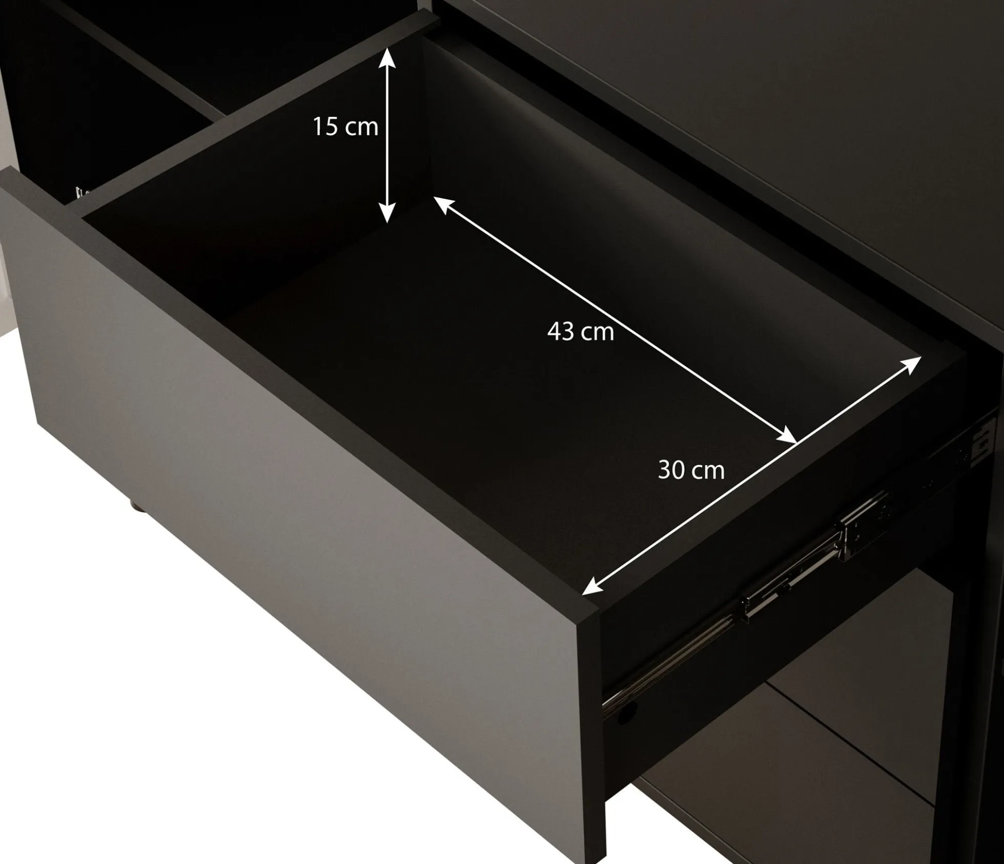 Palladium 3 - Dressoir - Eiken/zwart - 154x39x83 cm