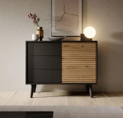 Palladium - Dressoir - Eiken/zwart - 104x39x83 cm